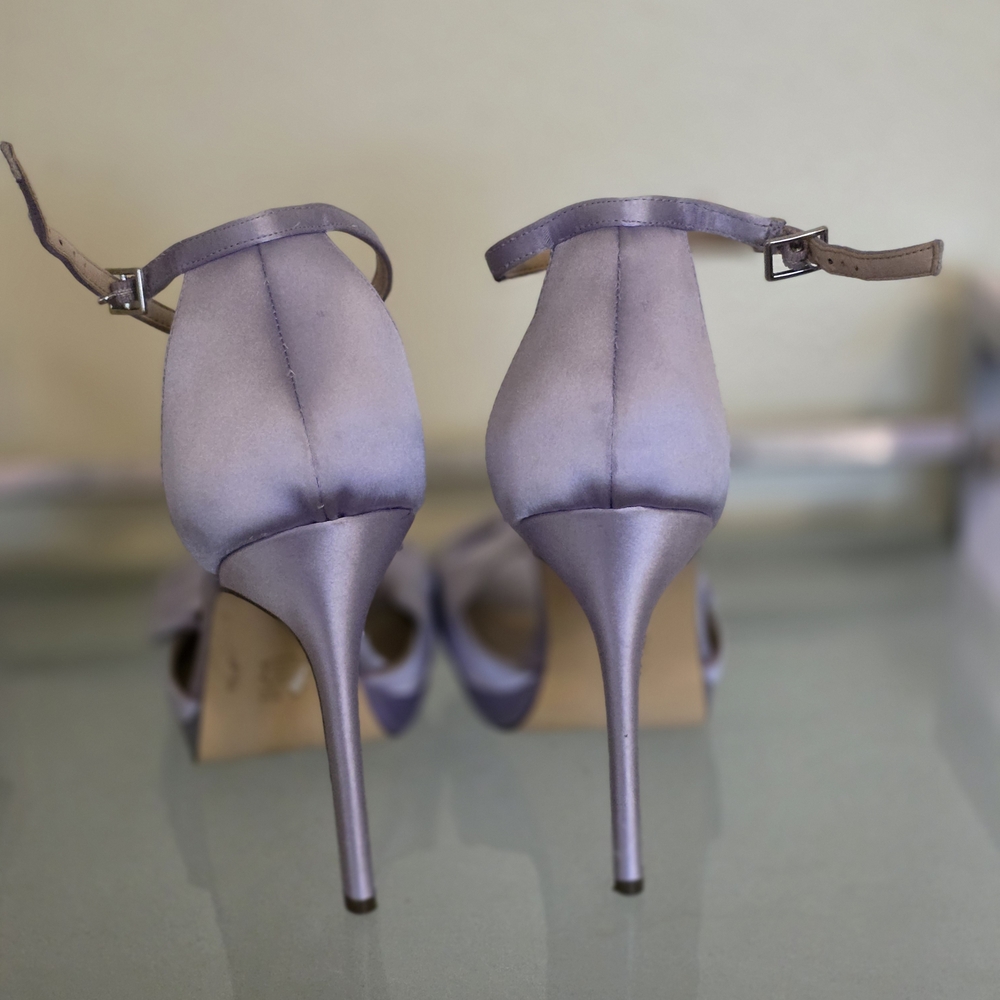 Nina Women's Lavender Satin Heels - Picture 2 of 3